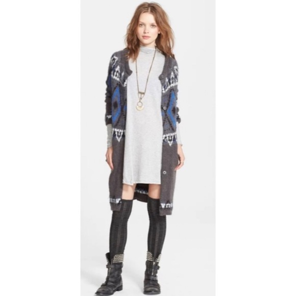 Free People Frosted Fairisle Cardigan Sweater NWT Size M - Picture 6 of 12